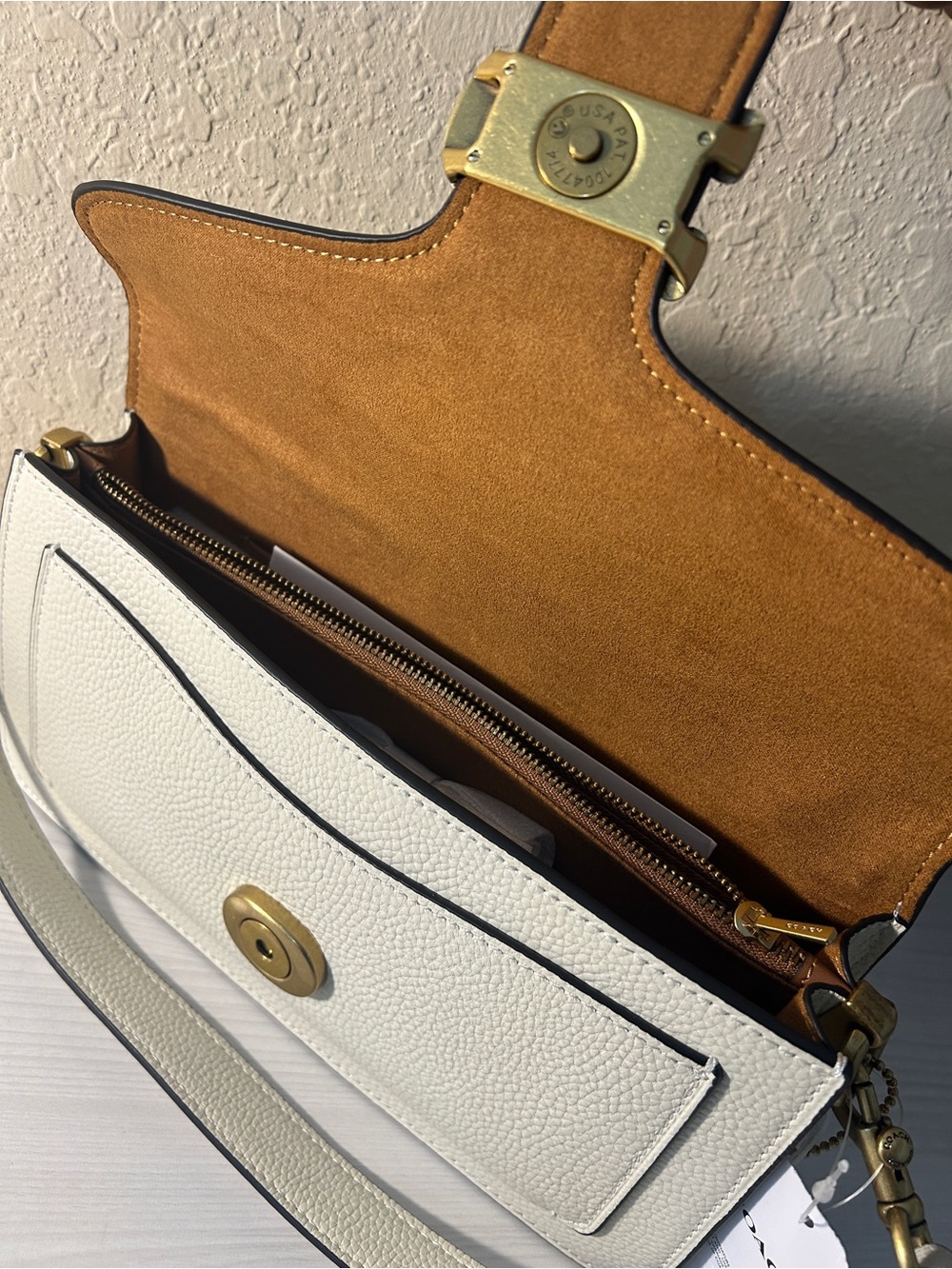 Coach Chalk Tabby 26 Pebbled Leather Crossbody with Brass C Accent - Picture 8 of 9